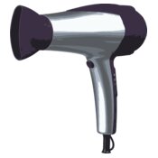 purple & silver hair dryer